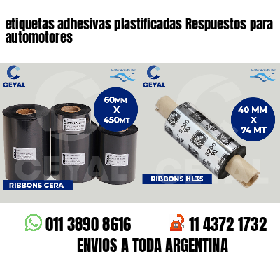 etiquetas adhesivas plastificadas Respuestos para automotores