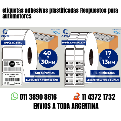etiquetas adhesivas plastificadas Respuestos para automotores