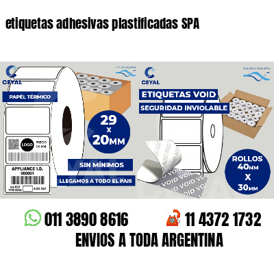 etiquetas adhesivas plastificadas SPA