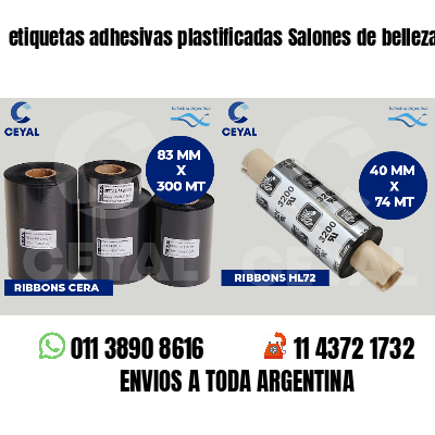 etiquetas adhesivas plastificadas Salones de belleza