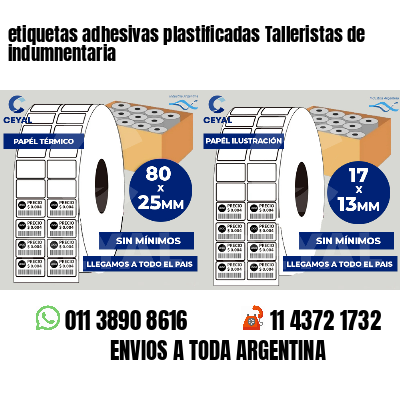 etiquetas adhesivas plastificadas Talleristas de indumnentaria