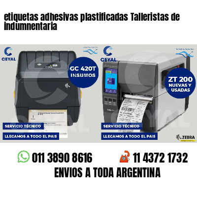 etiquetas adhesivas plastificadas Talleristas de indumnentaria