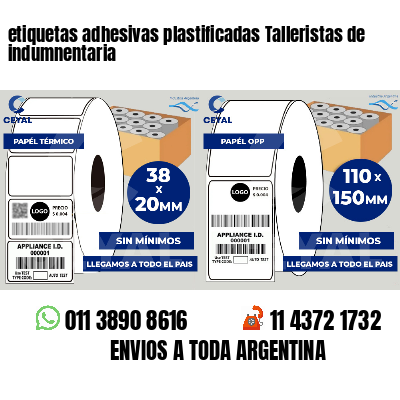 etiquetas adhesivas plastificadas Talleristas de indumnentaria