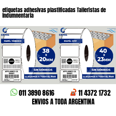 etiquetas adhesivas plastificadas Talleristas de indumnentaria