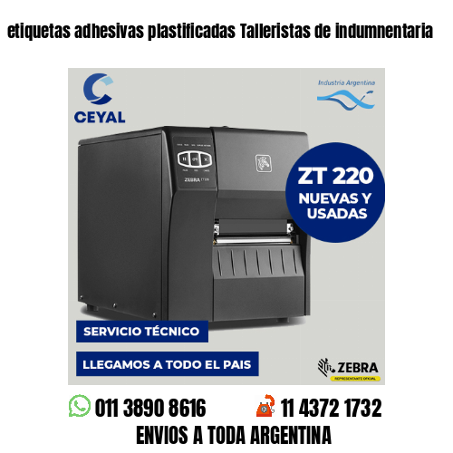 etiquetas adhesivas plastificadas Talleristas de indumnentaria