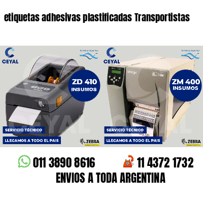 etiquetas adhesivas plastificadas Transportistas