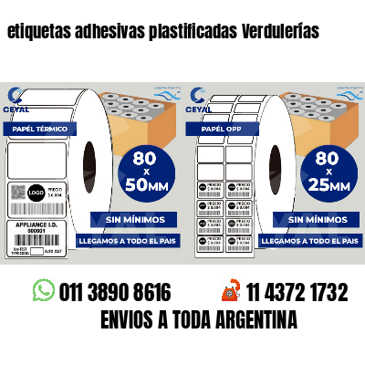 etiquetas adhesivas plastificadas Verdulerías