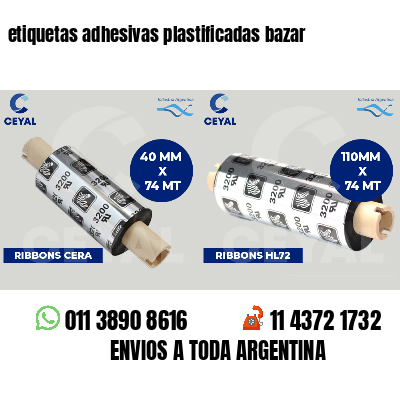 etiquetas adhesivas plastificadas bazar