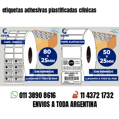 etiquetas adhesivas plastificadas clinicas