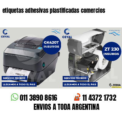 etiquetas adhesivas plastificadas comercios