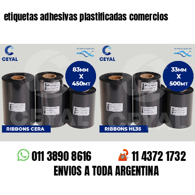 etiquetas adhesivas plastificadas comercios