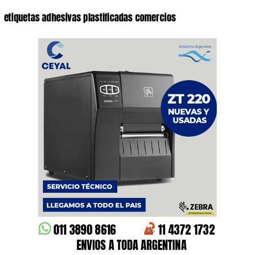 etiquetas adhesivas plastificadas comercios