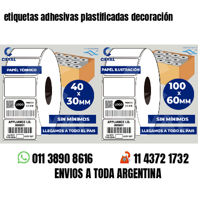 etiquetas adhesivas plastificadas decoración