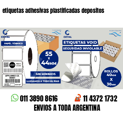 etiquetas adhesivas plastificadas depositos