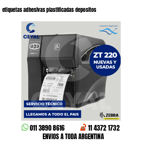 etiquetas adhesivas plastificadas depositos