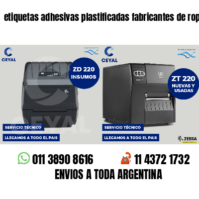 etiquetas adhesivas plastificadas fabricantes de ropa