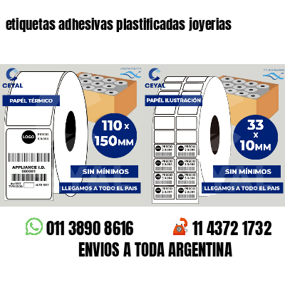 etiquetas adhesivas plastificadas joyerias