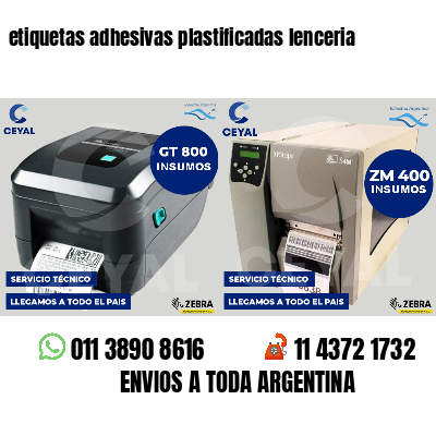 etiquetas adhesivas plastificadas lenceria