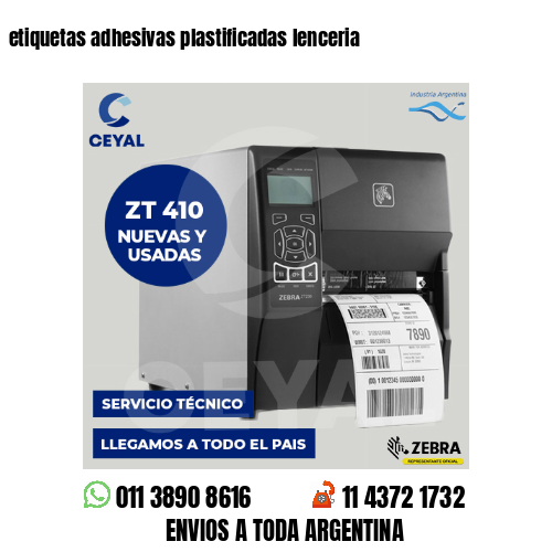 etiquetas adhesivas plastificadas lenceria