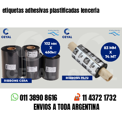 etiquetas adhesivas plastificadas lenceria