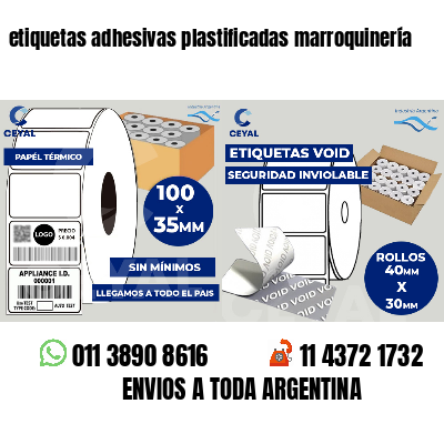 etiquetas adhesivas plastificadas marroquinería