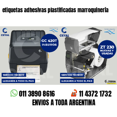 etiquetas adhesivas plastificadas marroquinería