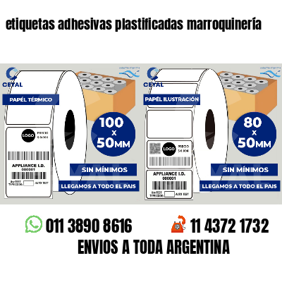 etiquetas adhesivas plastificadas marroquinería