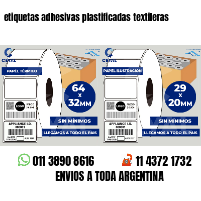 etiquetas adhesivas plastificadas textileras
