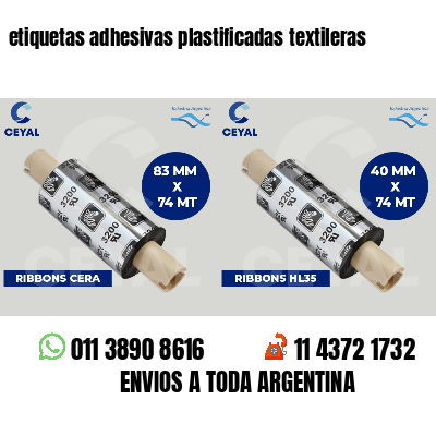 etiquetas adhesivas plastificadas textileras