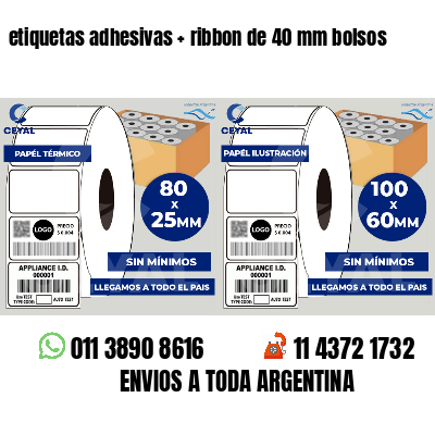 etiquetas adhesivas   ribbon de 40 mm bolsos