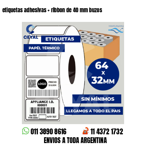 etiquetas adhesivas   ribbon de 40 mm buzos
