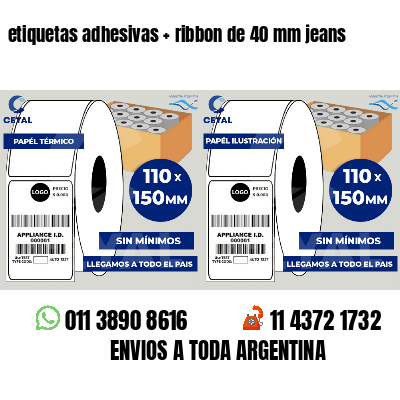 etiquetas adhesivas ribbon de 40 mm jeans