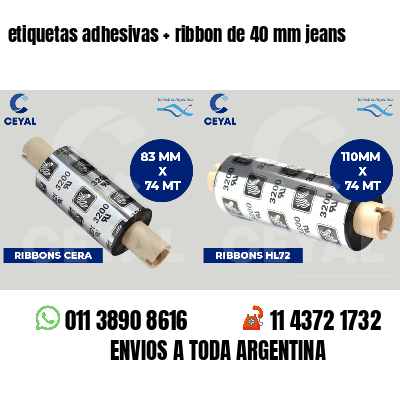 etiquetas adhesivas ribbon de 40 mm jeans