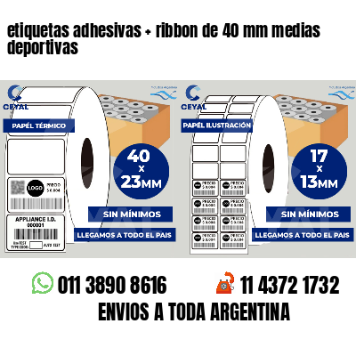 etiquetas adhesivas   ribbon de 40 mm medias deportivas