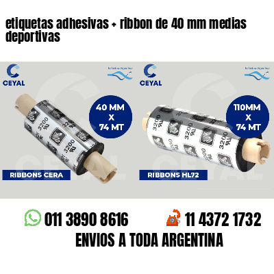 etiquetas adhesivas   ribbon de 40 mm medias deportivas
