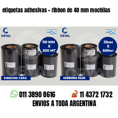 etiquetas adhesivas   ribbon de 40 mm mochilas