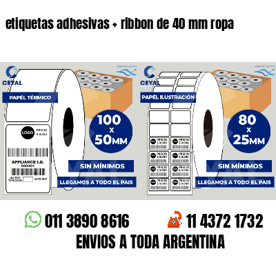 etiquetas adhesivas ribbon de 40 mm ropa