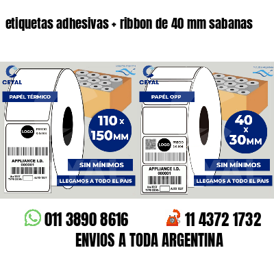 etiquetas adhesivas   ribbon de 40 mm sabanas