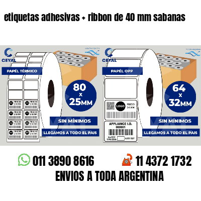 etiquetas adhesivas   ribbon de 40 mm sabanas