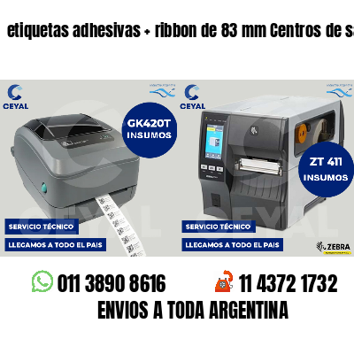 etiquetas adhesivas   ribbon de 83 mm Centros de salud