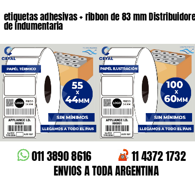 etiquetas adhesivas ribbon de 83 mm Distribuidores de indumentaria