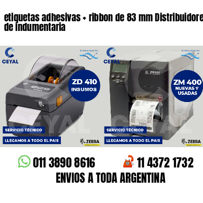 etiquetas adhesivas ribbon de 83 mm Distribuidores de indumentaria