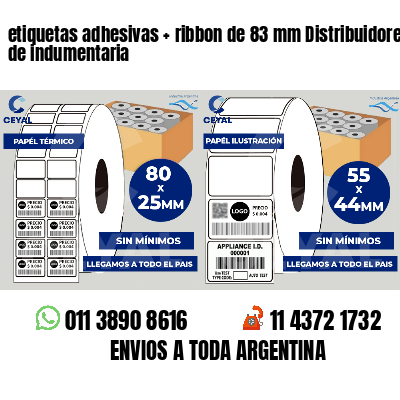 etiquetas adhesivas   ribbon de 83 mm Distribuidores de indumentaria
