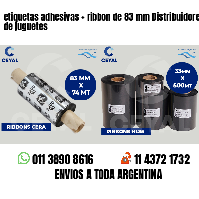 etiquetas adhesivas ribbon de 83 mm Distribuidores de juguetes