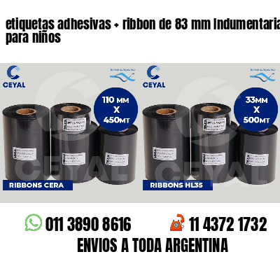 etiquetas adhesivas   ribbon de 83 mm Indumentaria para niños