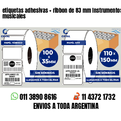 etiquetas adhesivas ribbon de 83 mm Instrumentos musicales