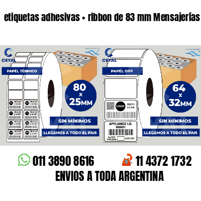 etiquetas adhesivas ribbon de 83 mm Mensajerías