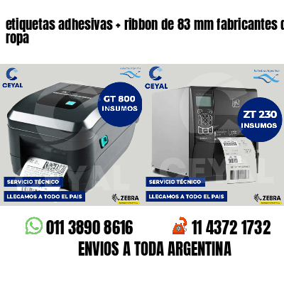 etiquetas adhesivas   ribbon de 83 mm fabricantes de ropa