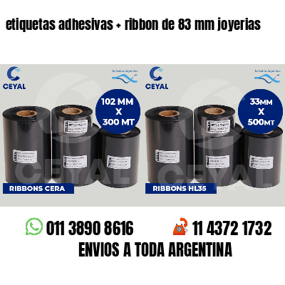 etiquetas adhesivas ribbon de 83 mm joyerias
