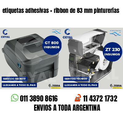 etiquetas adhesivas   ribbon de 83 mm pinturerías